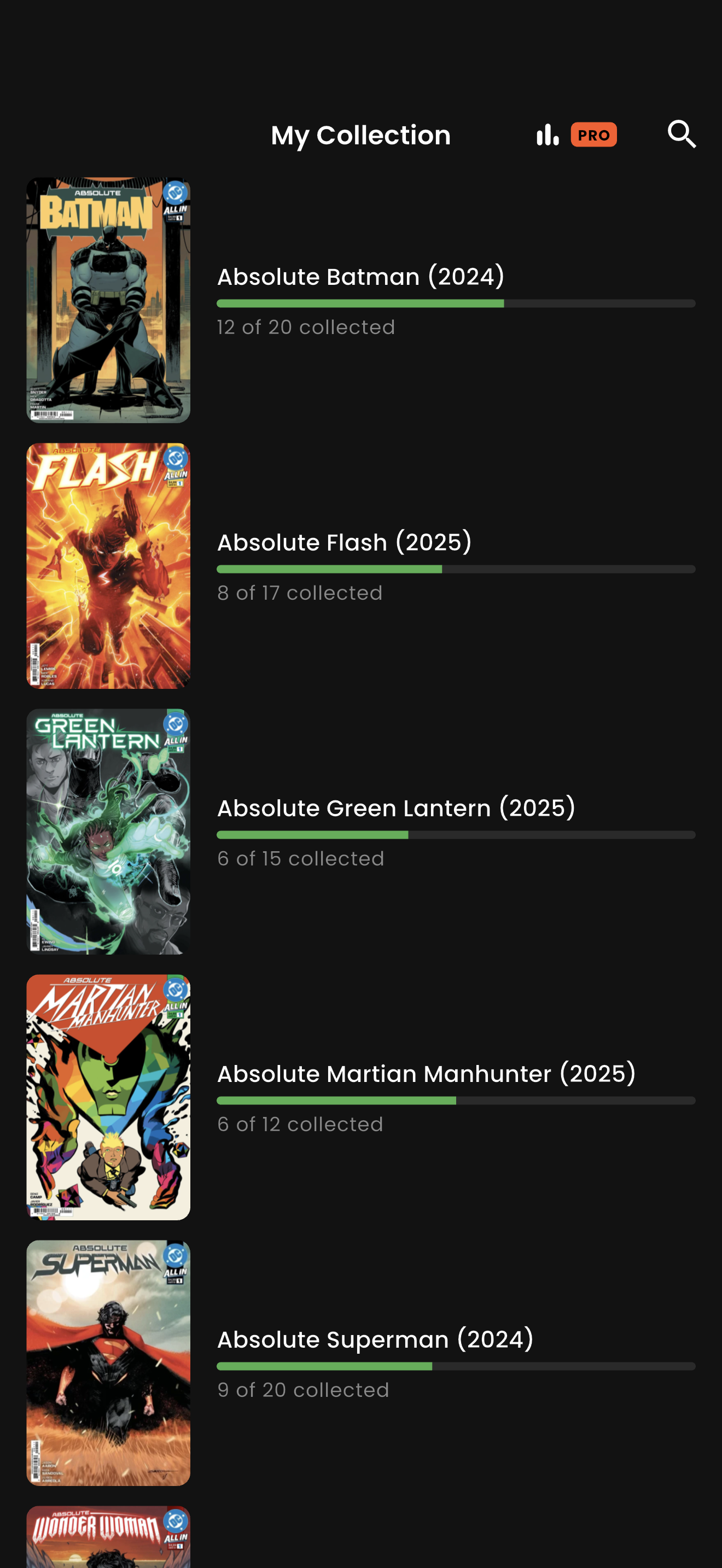 VerseDB mobile app - Collection screen